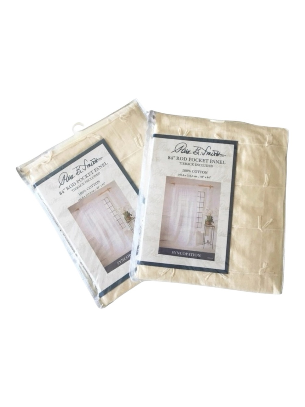 new Boho Chic ✶ Set 2 Rod Pocket Panel Curtains ✶ Semi Sheer Natural ✶ 40” x 84” - Picture 6 of 16